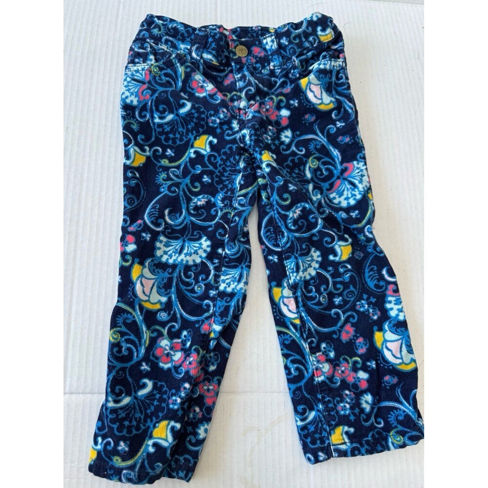 Lilly Pulitzer Lilah Printed Corduroy Pants Toddler Girls Size XS 2-3